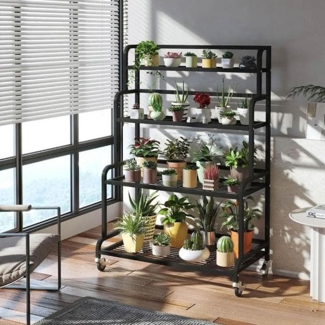 免運 鐵藝花架 陽臺花架子 室內外客廳簡約落地式防腐防銹多層多肉綠蘿架盆栽架 花架陽臺落地式 園藝花架 植物架 陽臺花架