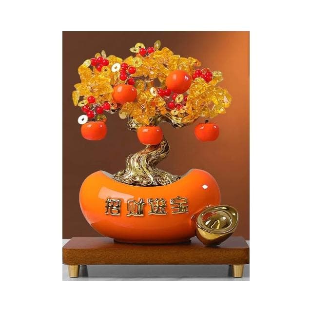 發財樹擺件新中式客廳電視櫃辦公室桌面搖錢樹鹿裝飾喬遷開業禮物