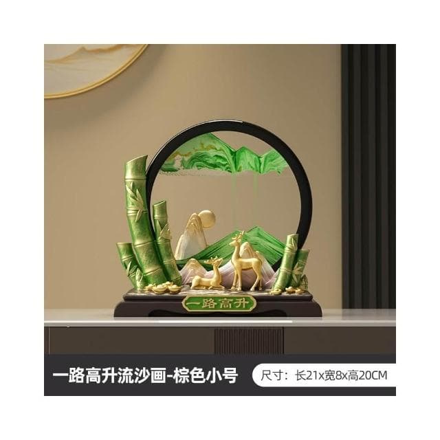 節節高升流沙畫擺件高級感客廳招財鹿辦公室裝飾開業禮物喬遷禮品