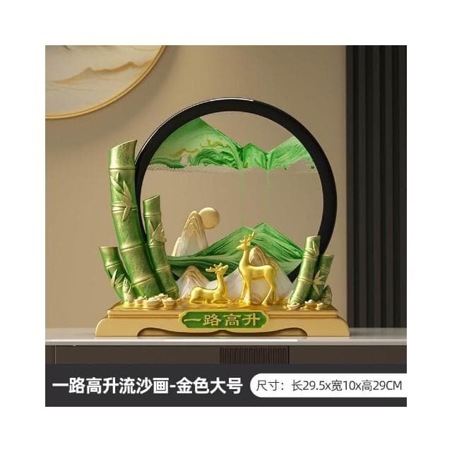 節節高升流沙畫擺件高級感客廳招財鹿辦公室裝飾開業禮物喬遷禮品