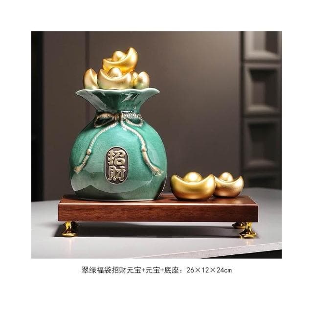 招財聚寶盆擺件新中式家居客廳辦公室博古架高檔裝飾品喬遷禮物