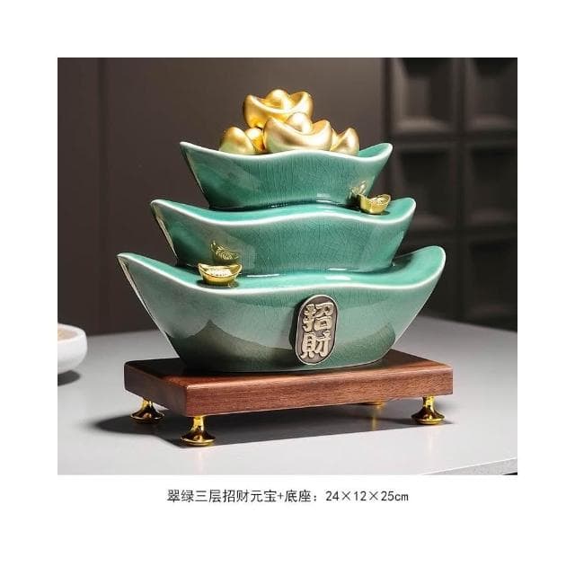 招財聚寶盆擺件新中式家居客廳辦公室博古架高檔裝飾品喬遷禮物