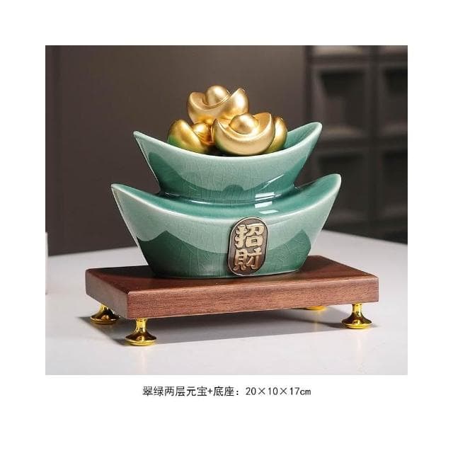 招財聚寶盆擺件新中式家居客廳辦公室博古架高檔裝飾品喬遷禮物