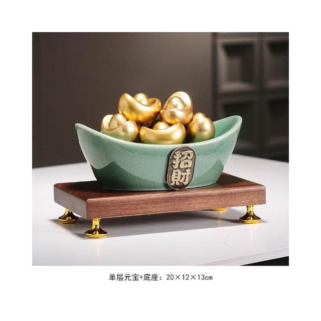 招財聚寶盆擺件新中式家居客廳辦公室博古架高檔裝飾品喬遷禮物