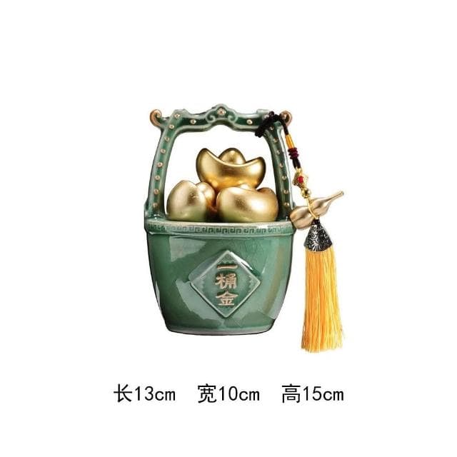 招財聚寶盆擺件新中式家居客廳辦公室博古架高檔裝飾品喬遷禮物
