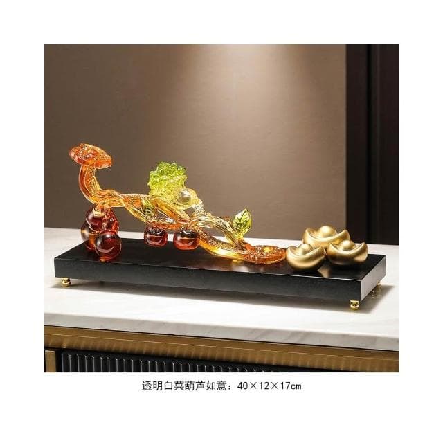 葫蘆柿柿如意白菜擺件中式客廳裝飾玄關禮物喬遷新居搬家之喜禮品