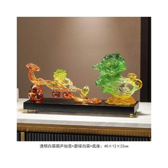 葫蘆柿柿如意白菜擺件中式客廳裝飾玄關禮物喬遷新居搬家之喜禮品