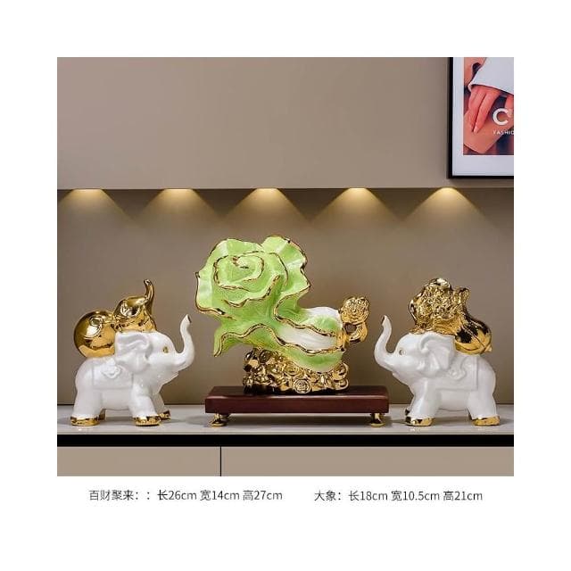 辦公室如意白菜擺件高檔客廳玄關酒櫃裝飾品開業喬遷之喜入宅禮物