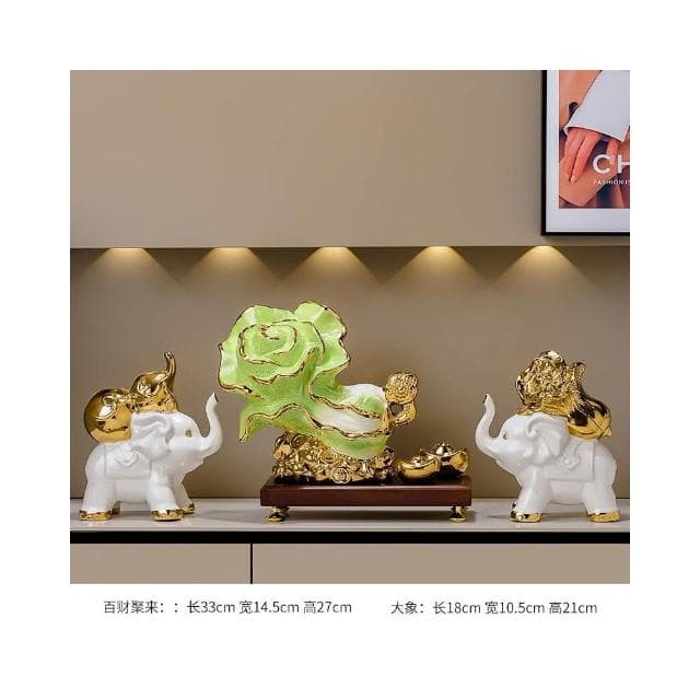 辦公室如意白菜擺件高檔客廳玄關酒櫃裝飾品開業喬遷之喜入宅禮物