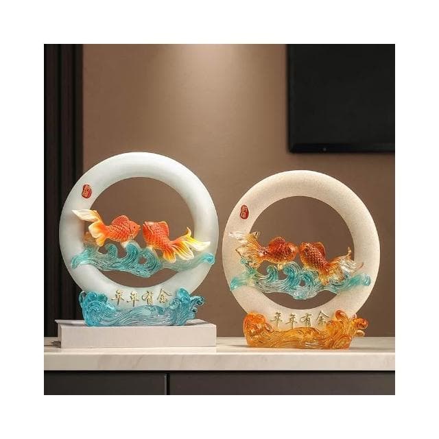 年年有餘招財魚擺件玄關辦公室客廳酒櫃電視櫃裝飾品搬家喬遷禮物