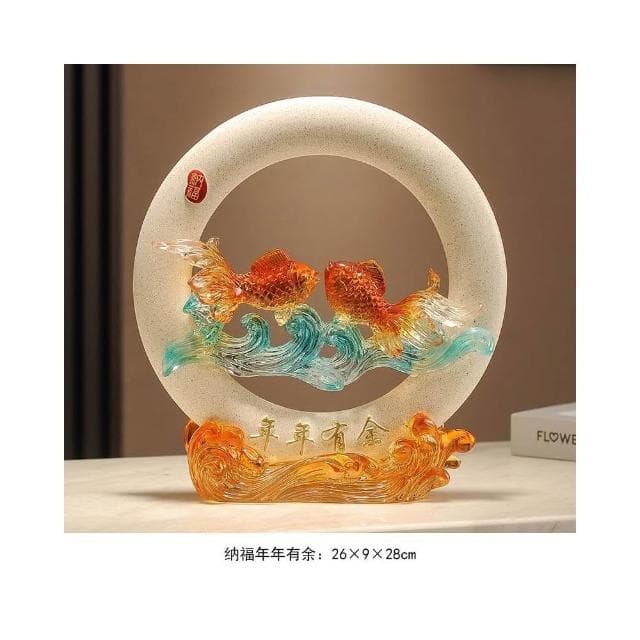 年年有餘招財魚擺件玄關辦公室客廳酒櫃電視櫃裝飾品搬家喬遷禮物