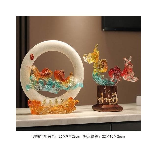 年年有餘招財魚擺件玄關辦公室客廳酒櫃電視櫃裝飾品搬家喬遷禮物