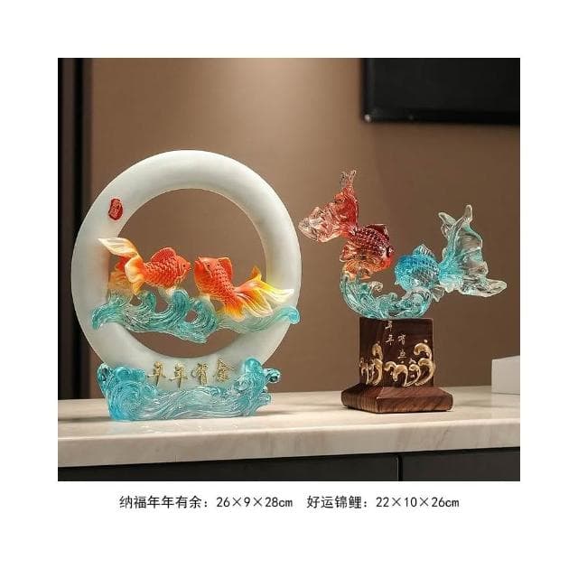 年年有餘招財魚擺件玄關辦公室客廳酒櫃電視櫃裝飾品搬家喬遷禮物