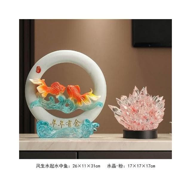 年年有餘招財魚擺件玄關辦公室客廳酒櫃電視櫃裝飾品搬家喬遷禮物