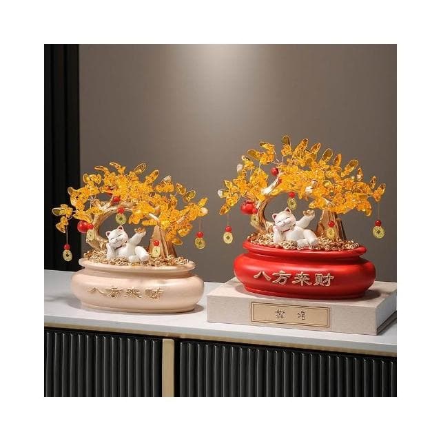 發財樹搖錢樹金元寶新中式擺件辦公室前臺酒櫃裝飾喬遷開業禮物品