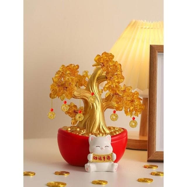 發財樹搖錢樹招財貓擺件店鋪收銀臺開業禮物客廳酒櫃喬遷新居禮品