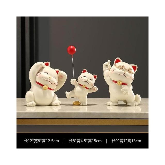 招財貓一家三四五口的擺件輕奢客廳電視櫃酒櫃玄關裝飾品喬遷禮物
