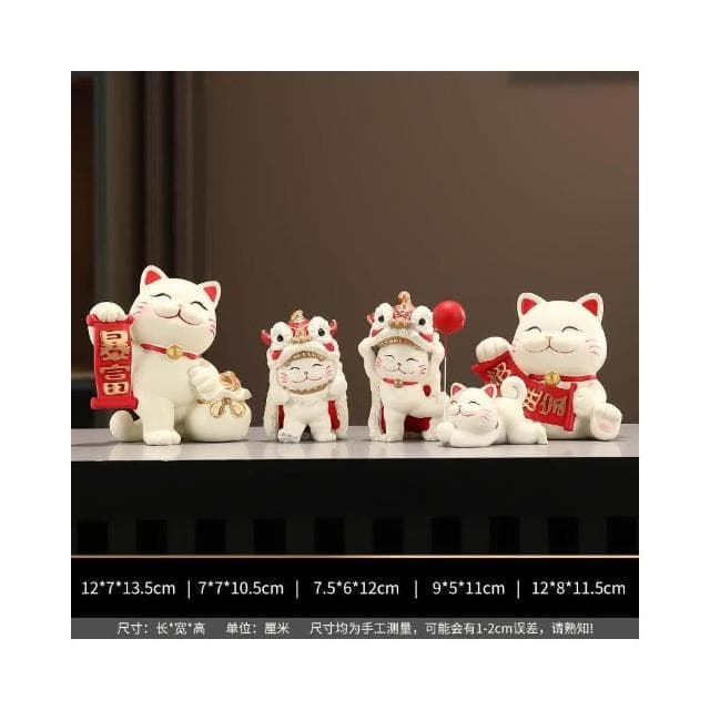 招財貓一家三四五口的擺件輕奢客廳電視櫃酒櫃玄關裝飾品喬遷禮物
