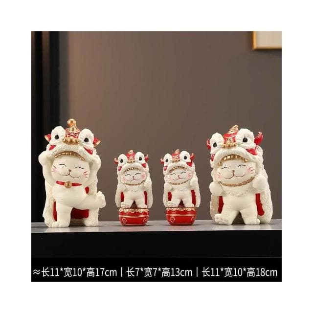 招財貓一家三四五口的擺件輕奢客廳電視櫃酒櫃玄關裝飾品喬遷禮物