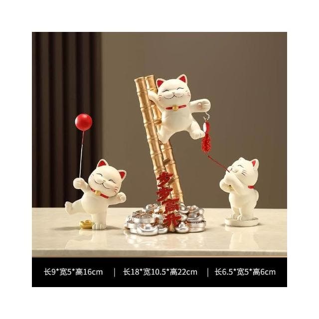 招財貓一家三四五口的擺件輕奢客廳電視櫃酒櫃玄關裝飾品喬遷禮物