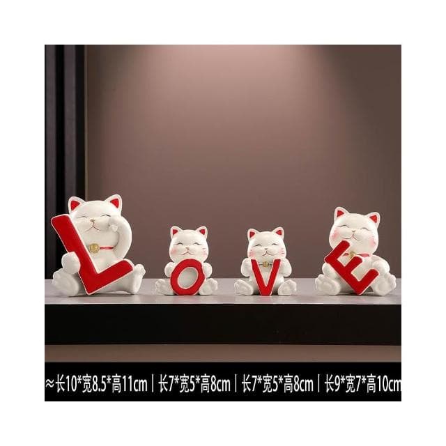 招財貓一家三四五口的擺件輕奢客廳電視櫃酒櫃玄關裝飾品喬遷禮物