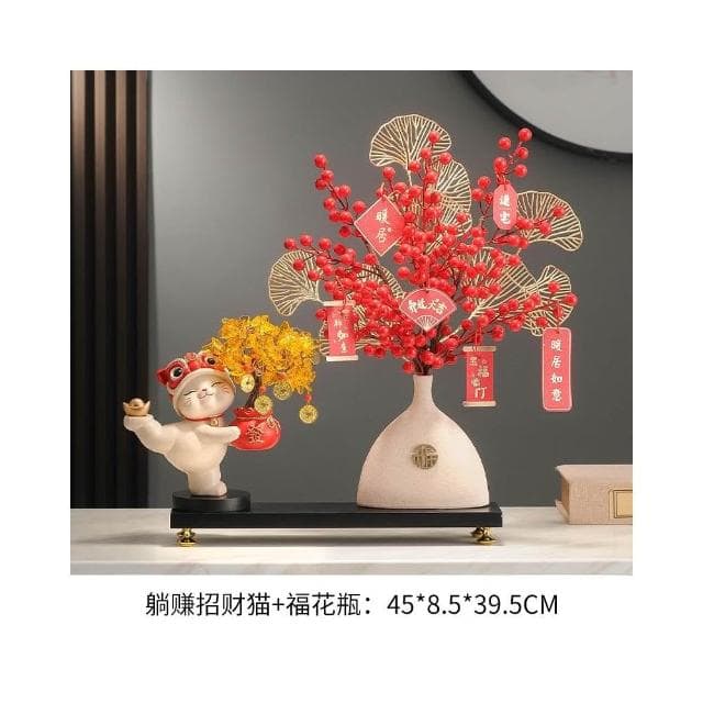 發財樹招財貓擺件酒櫃電視櫃開業禮物店鋪收銀臺客廳喬遷新居禮品