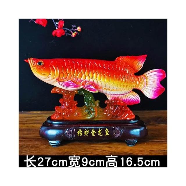 中式仿玉樹脂工藝品招財金龍魚開業喬遷送禮風水家裏客廳擺件創意