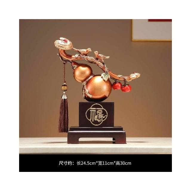 柿柿如意葫蘆聚寶盆擺件客廳招財聚財喬遷新居搬家禮物裝飾