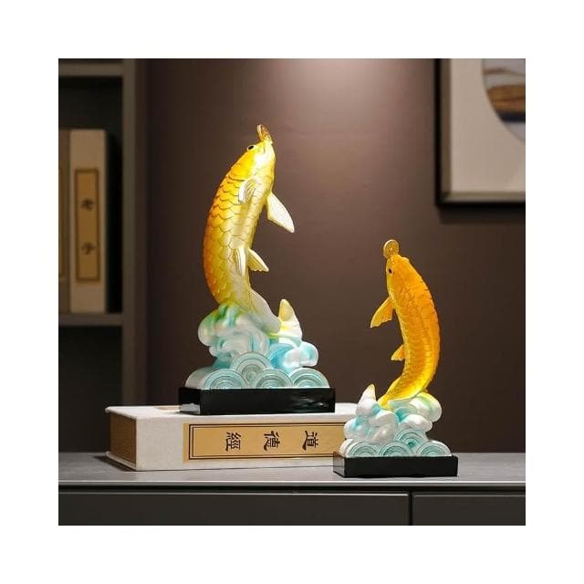 年年有餘金龍魚擺件招財客廳裝飾品辦公室桌面工藝品喬遷開業禮物