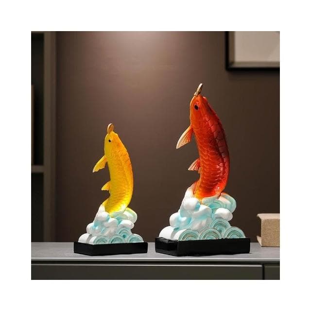 年年有餘金龍魚擺件招財客廳裝飾品辦公室桌面工藝品喬遷開業禮物