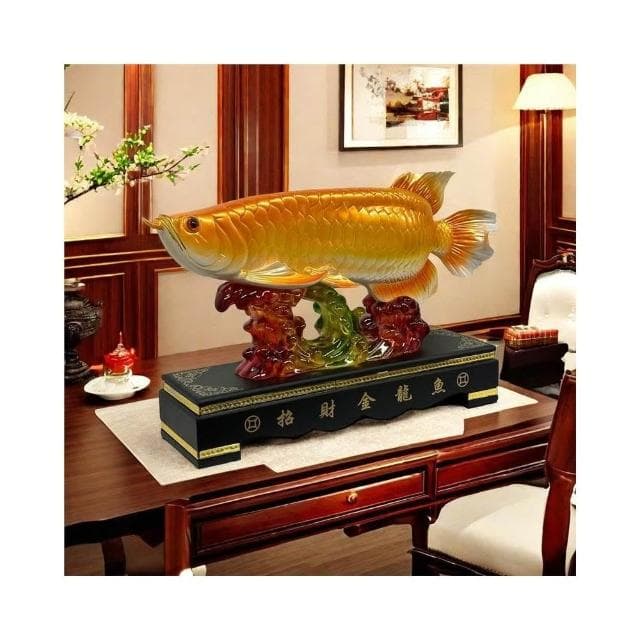 招財金龍魚擺件禮品家居喬遷客廳玄關酒櫃裝飾品公司店鋪開業擺設