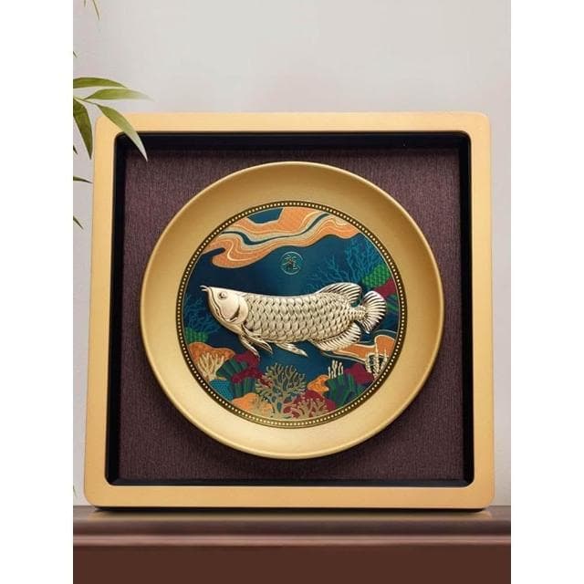 金龍魚擺件招財金箔畫喬遷新居搬家客廳辦公室公司開業新年會禮物