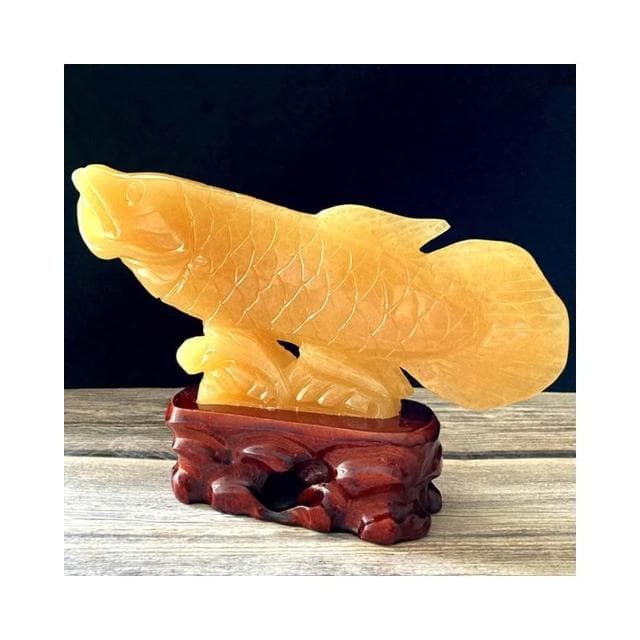 天然玉石金龍魚擺件黃玉白玉招財客廳辦公室裝飾開業喬遷禮品動物