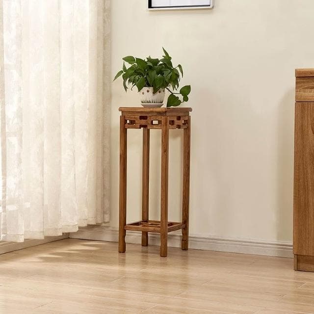 花架實木中式客廳榆木仿古花架子多層室內特價綠蘿盆景方形展示邊桌 盆栽架 花架 植物架 3TJ3