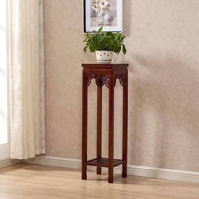 花架實木中式客廳榆木仿古花架子多層室內特價綠蘿盆景方形展示邊桌 盆栽架 花架 植物架 3TJ3