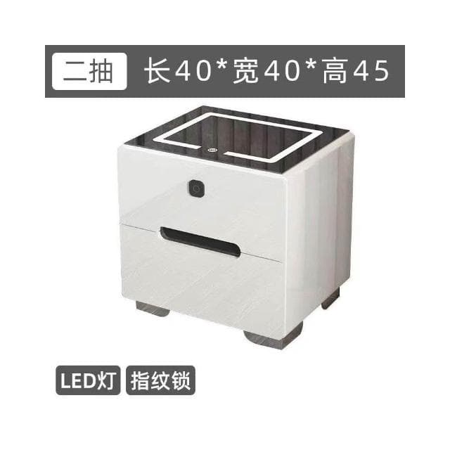 智能床頭櫃現代簡約多功能帶燈無綫充電指紋鎖藍牙音響臥室床邊櫃床頭櫃 抽屜櫃 臥室櫃 置物櫃 收納櫃 XKK8