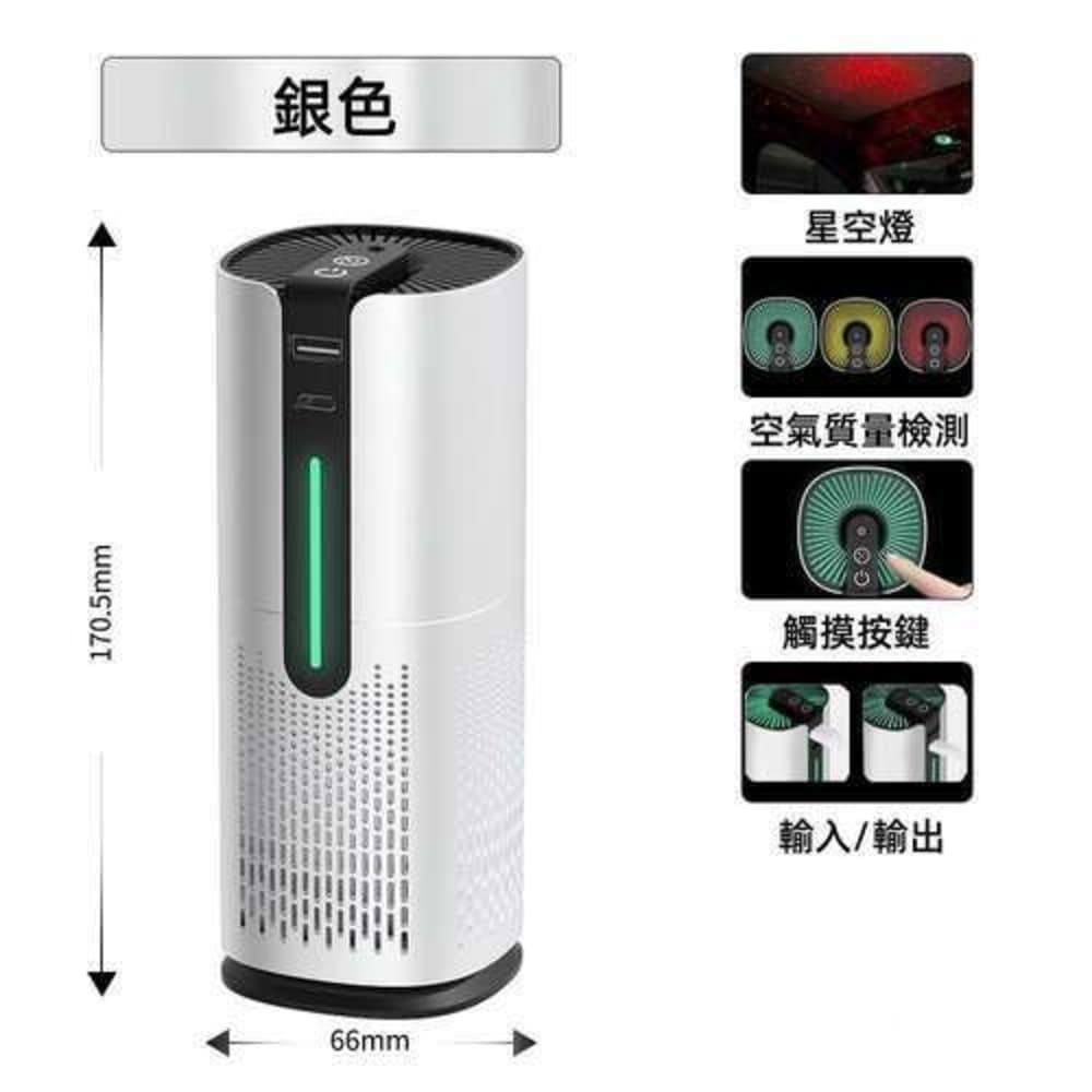 汽車空氣清淨機 車用空氣清淨機 車用負離子 甲醛 花粉 粉塵 空氣淨化器 除臭 除異味 氛圍燈