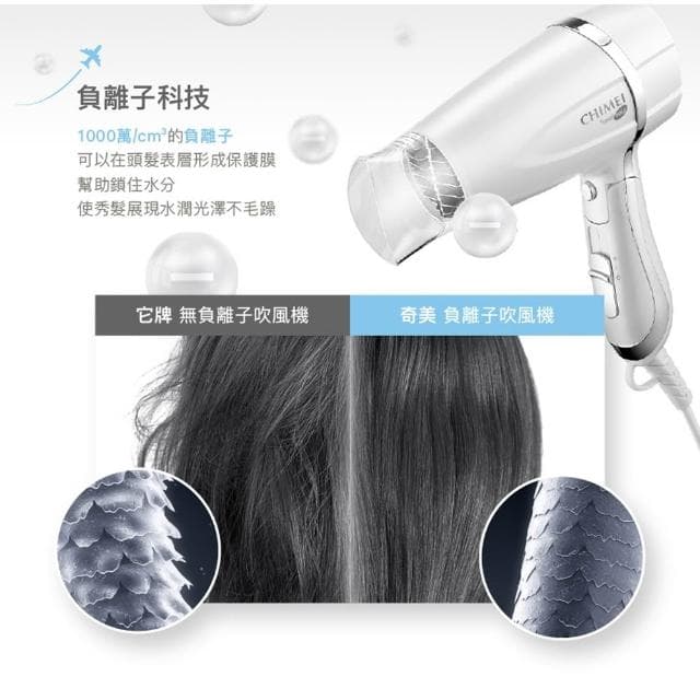 【CHIMEI 奇美】CHIMEI 奇美 雙電壓負離子吹風機 珍珠白 HD-20FCN0