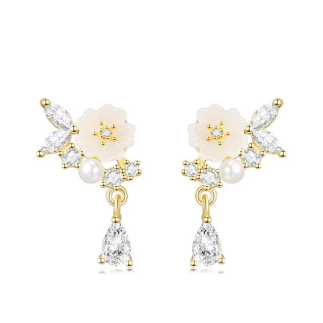 🎗飾間首飾鋪 山茶花耳環純銀氣質花朵耳釘飾品爆款高級感氣質大氣首飾耳飾