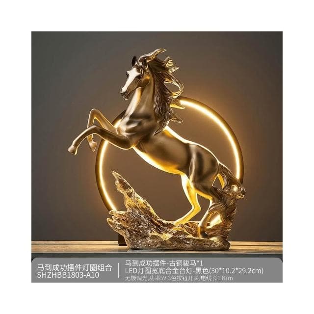 新中式馬到成功擺件 博古架擺件 輕奢客廳酒櫃裝飾品 家居桌面擺飾 辦公室書櫃裝飾 喬遷開業禮物