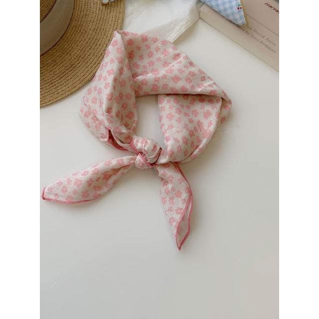 🎗飾間首飾鋪 軟乎方巾碎花波點棉麻領巾圍脖配飾裝飾頭巾文藝復古小清新ins腰巾