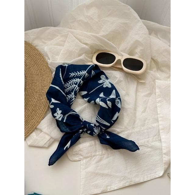 🎗飾間首飾鋪 軟乎方巾碎花波點棉麻領巾圍脖配飾裝飾頭巾文藝復古小清新ins腰巾