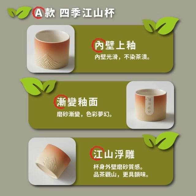 錦繡江山茶杯禮盒|漸層浮雕|高質感藝術杯4入|謝師禮物 茶具 送禮 茶杯 茶杯組 謝師禮盒 茶具組 禮盒