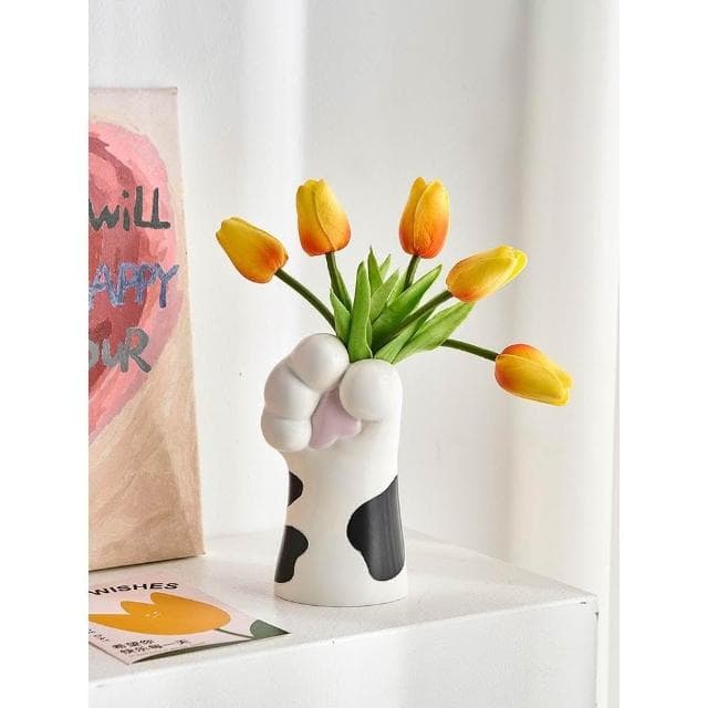 創意可愛貓爪花瓶擺件仿真花家居玄關桌面裝飾品喬遷女生生日禮物