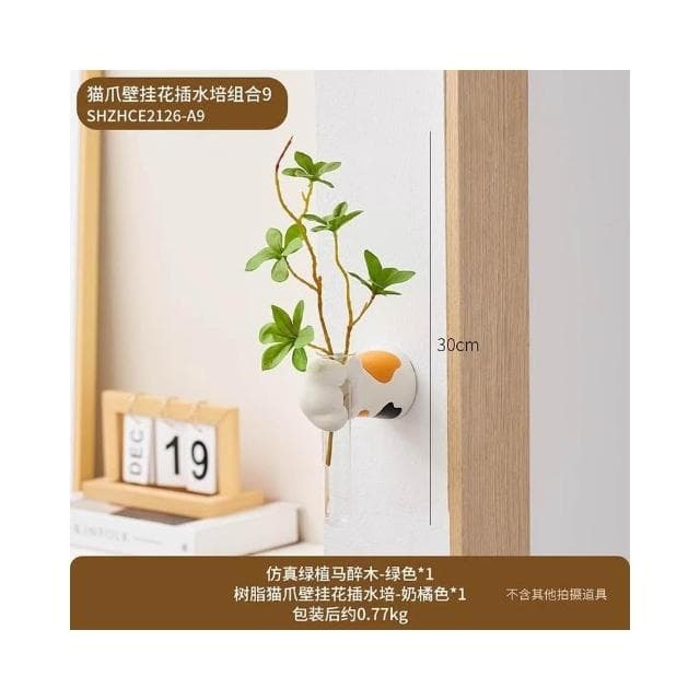 創意可愛貓爪花瓶擺件仿真花家居玄關桌面裝飾品喬遷女生生日禮物