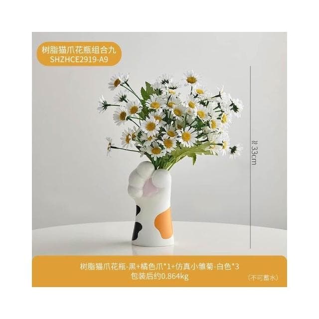 創意可愛貓爪花瓶擺件仿真花家居玄關桌面裝飾品喬遷女生生日禮物