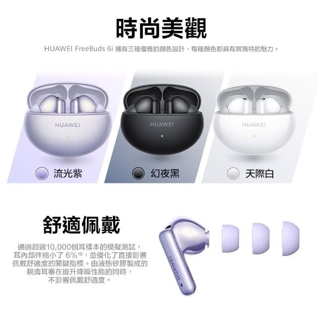 【HUAWEI 華為】FreeBuds 6i 真無線藍牙耳機 (無線耳機/運動耳機)