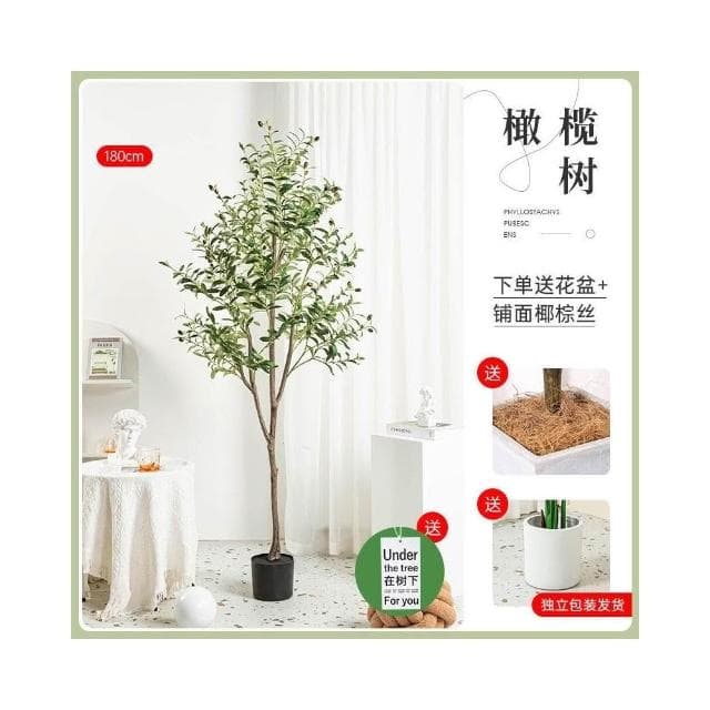 仿真綠植橄欖樹盆栽室內大型北歐風客廳服裝店裝飾假植物落地擺件居傢裝飾 仿真植物 人造樹 假樹 假植物