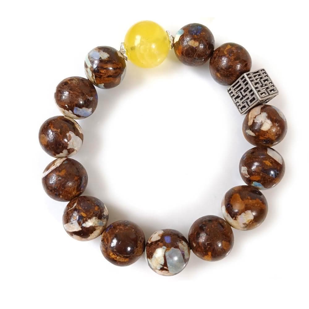 【KATE】銀飾 波羅的海蜜蠟礫背蛋白石手珠(澳洲礫背蛋白石 琥珀蜜蠟手環 生日禮物 長輩禮物)