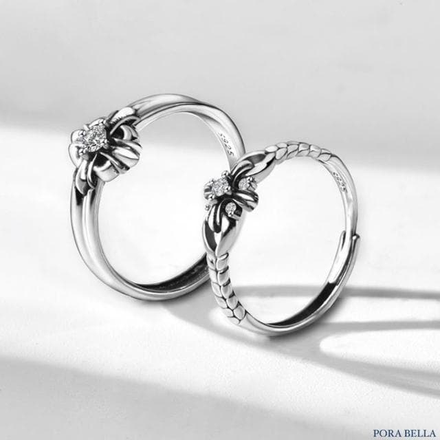 【Porabella】S925純銀 十字架鋯石情侶對戒|復古十字架戒指 做舊對戒 告白 紀念 情人節禮物推薦 rings